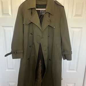 Christian Dior Vintage Olive Green Double-Breasted Trench Coat